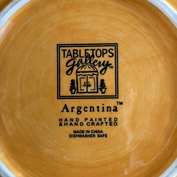 Tabletops Gallery Argentina 10” bowl hand painted handcrafted - Picture 7 of 8